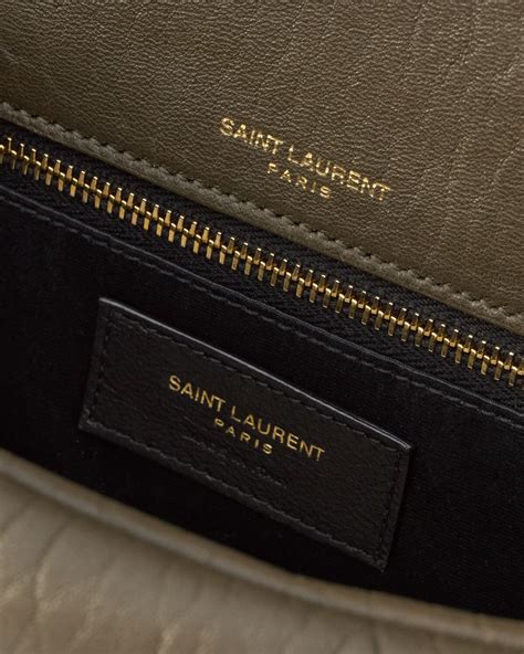 SAINT LAURENT Grained Lambskin Medium Calypso Light .